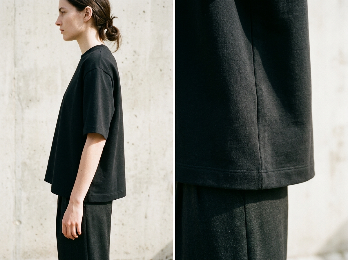 Square hem drape break